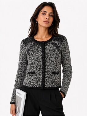 Alchemist Caroline Mewe Cardigan S Black White Marled Knit Avant Garde Designer